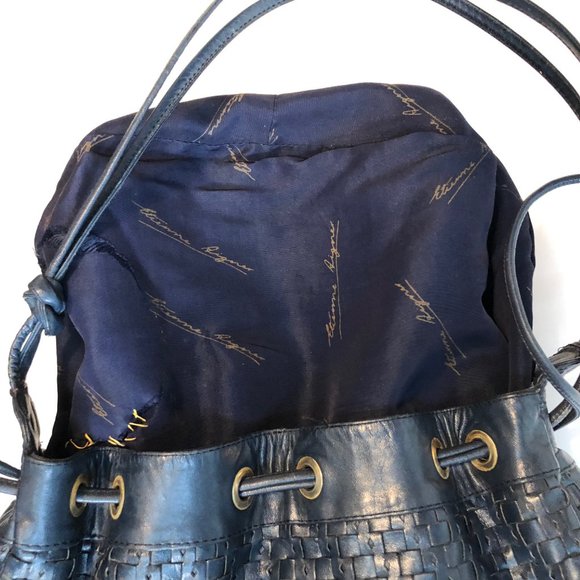 Vtg Etienne Aigner Drawstring Woven Shoulder Bag - Picture 8 of 11